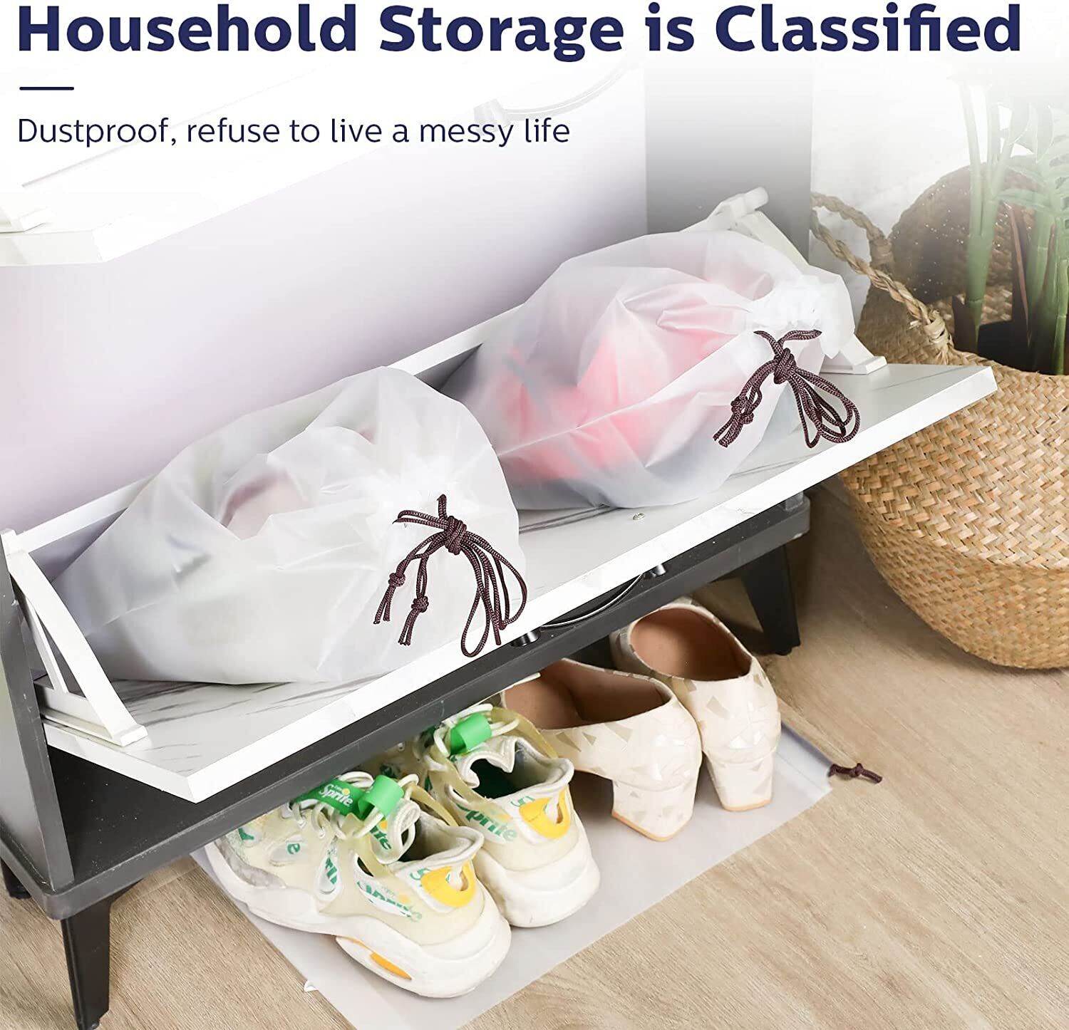 Cosmetic & Toiletry Bags: 10PCS Travel Shoe Bags Portable Storage Pouch Drawstring Dust Organizer