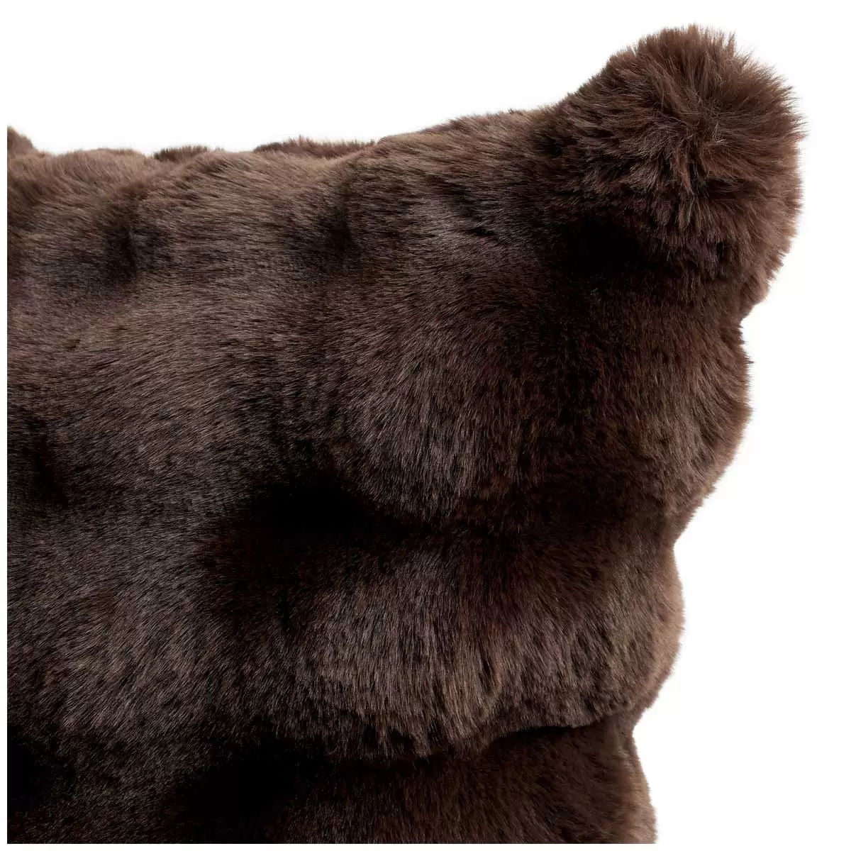 Cushions & Throws: Luxe faux fur cushion 55 x 55cm dark brown