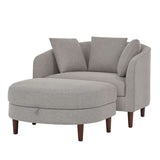Accent Chair with Storage Ottoman