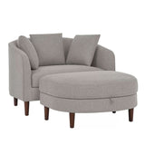 Accent Chair with Storage Ottoman