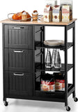Makeup Organisation & Storage: Kitchen Island Cart with Storage, Drawers, Shelves