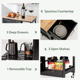 Makeup Organisation & Storage: Kitchen Island Cart with Storage, Drawers, Shelves