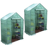 Greenhouses & Accessories: Walk-in Greenhouse 2 Tier Twin Pack, 195 x 143 x 73 cm