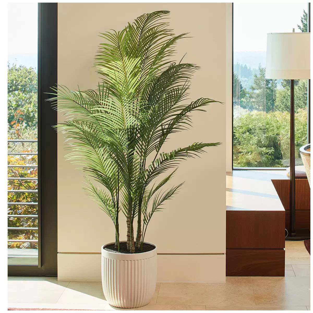 Wellness Accessories: Artificial Palm Tree In Ribbed Pot 2M