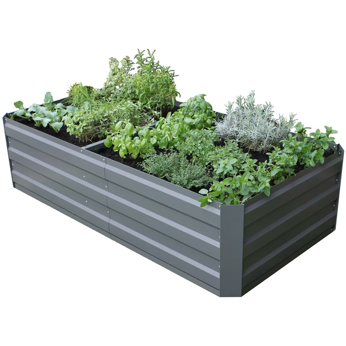 Beds & Bed Frames: Large Garden Bed 180 x 90 x 45cm Slate Grey