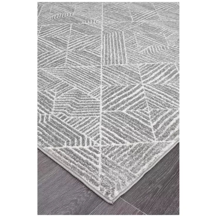 Silver Oasis Rug 230 x 160cm - Bohemian & Tribal Design, Easy to Clean, Durable Polypropylene