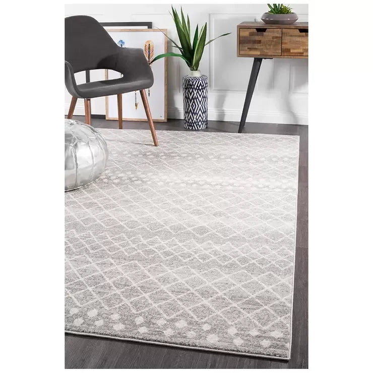 Oasis Silver Rug 330 x 240cm - Bohemian Style, Polypropylene Material