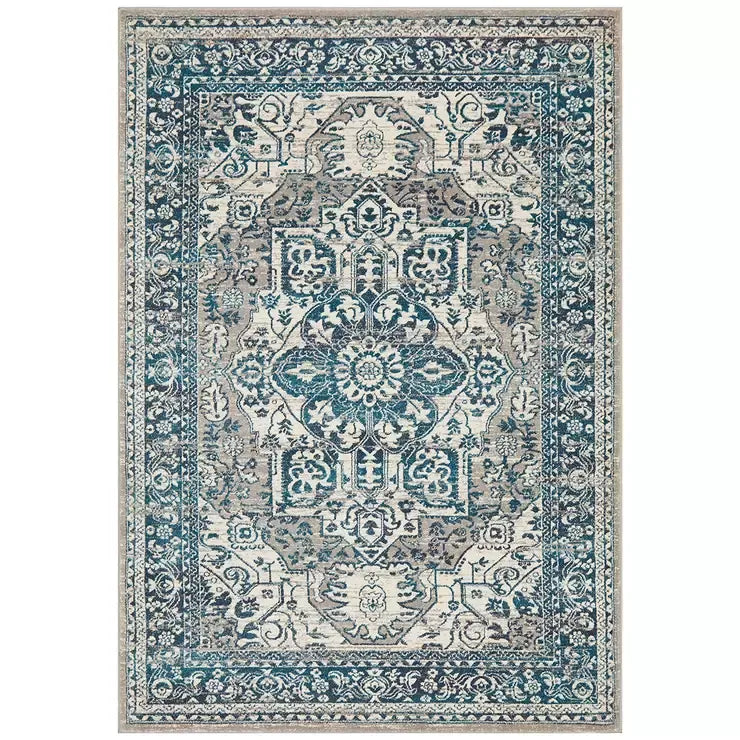 Blue Indoor Rug 230 x 160cm - Soft Material for Home Use