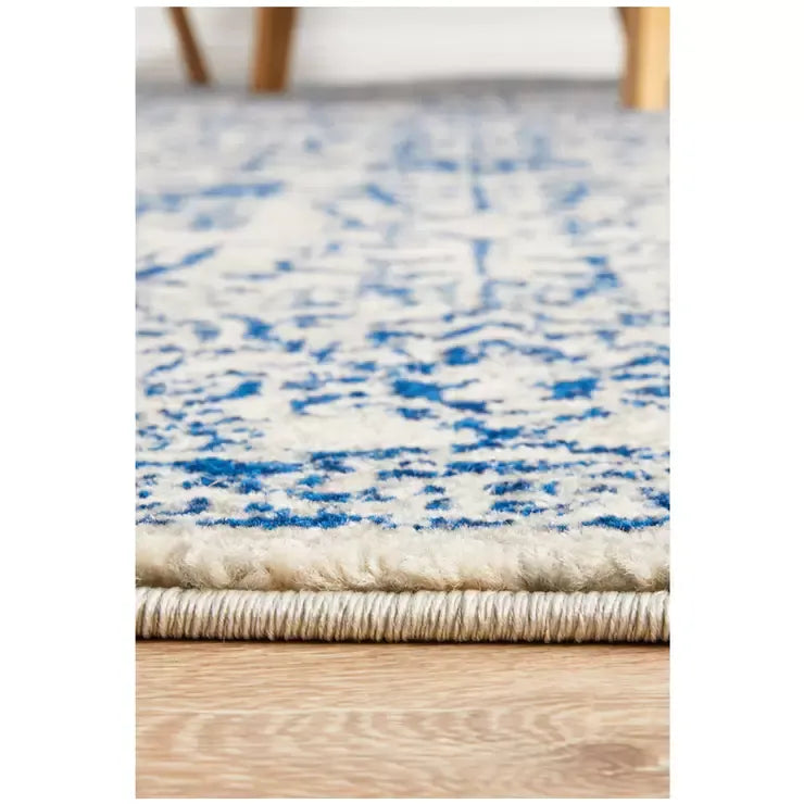 Evoke 256 Blue Indoor Rug 400x300cm - Soft Heat-Set Polypropylene