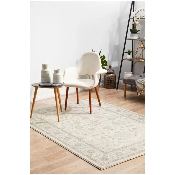 Evoke 261 White Indoor Rug 330 x 240cm - Soft, Non-Shedding, Power-Loomed Polypropylene