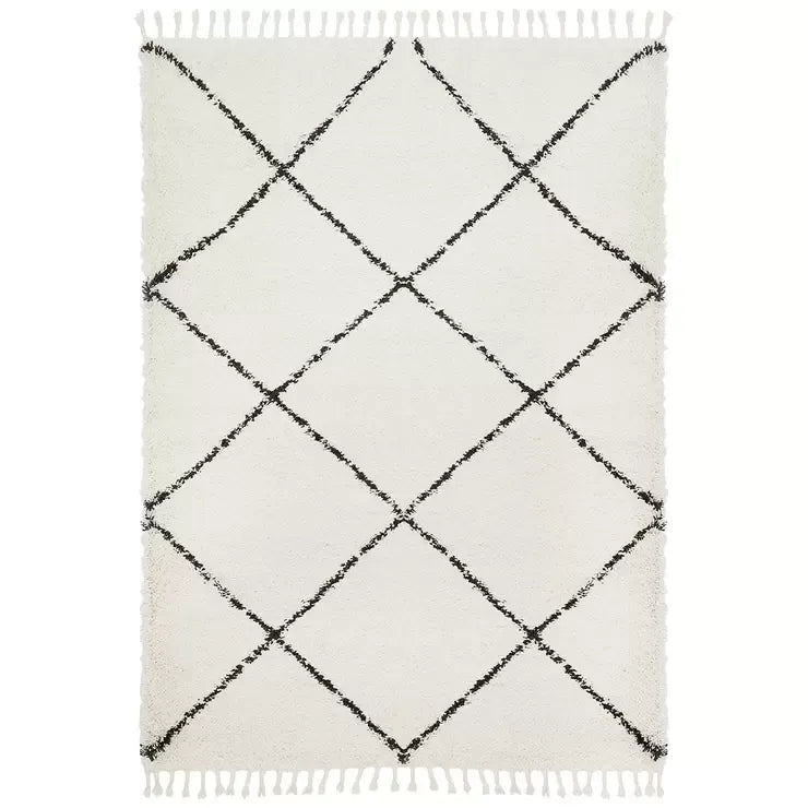 Saffron 22 White Indoor Rug 400 x 300cm - Plush Polypropylene for Living Room