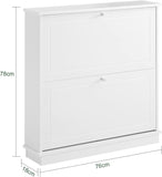 2 Drawer Shoe Cabinet Storage Unit