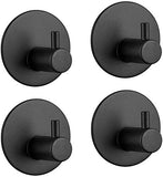 Kitchen & Bathroom DIY: 4 Pack Stainless Steel self-Adhesive Wall Hook for Bathroom and Kitchen