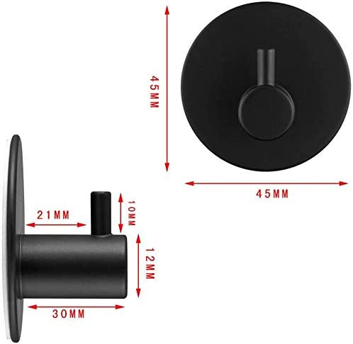 Kitchen & Bathroom DIY: 4 Pack Stainless Steel self-Adhesive Wall Hook for Bathroom and Kitchen