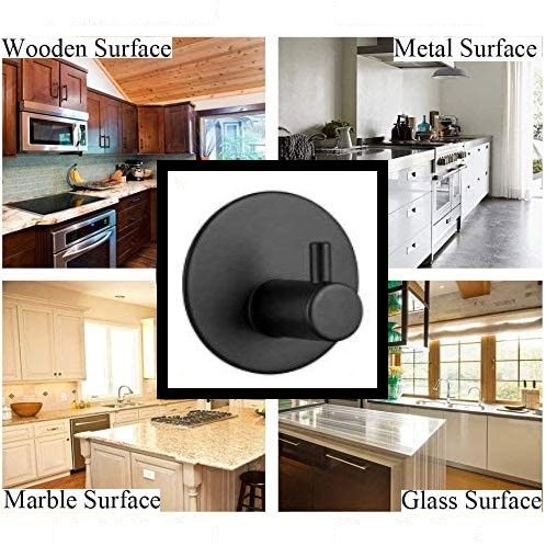 Kitchen & Bathroom DIY: 4 Pack Stainless Steel self-Adhesive Wall Hook for Bathroom and Kitchen