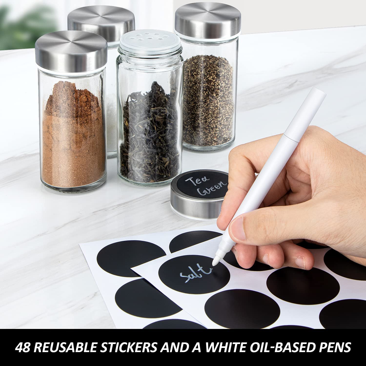 Kitchen & Bathroom DIY: Rotating Spice Rack Organizer with 20 Pieces Jars for Kitchen