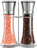Salt & Pepper Shakers: Modern Stainless Steel Salt and Pepper Grinder Set