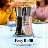 Salt & Pepper Shakers: Modern Stainless Steel Salt and Pepper Grinder Set