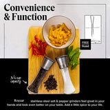 Salt & Pepper Shakers: Modern Stainless Steel Salt and Pepper Grinder Set