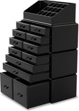 Makeup Organisation & Storage: Makeup Cosmetic Organizer Storage with 12 Drawers Display Boxes (Black)