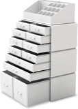 Makeup Organisation & Storage: Makeup Cosmetic Organizer Storage with 12 Drawers Display Boxes (White)