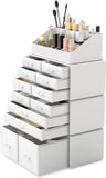 Makeup Organisation & Storage: Makeup Cosmetic Organizer Storage with 12 Drawers Display Boxes (White)
