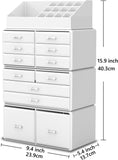 Makeup Organisation & Storage: Makeup Cosmetic Organizer Storage with 12 Drawers Display Boxes (White)