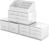 Makeup Organisation & Storage: Makeup Cosmetic Organizer Storage with 12 Drawers Display Boxes (White)
