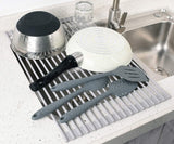 Kitchen & Bathroom DIY: Over The Sink Multipurpose Roll-Up Dish Drying Rack (52 x 33 cm)