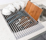 Kitchen & Bathroom DIY: Over The Sink Multipurpose Roll-Up Dish Drying Rack (52 x 33 cm)