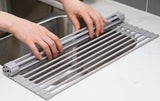 Kitchen & Bathroom DIY: Over The Sink Multipurpose Roll-Up Dish Drying Rack (52 x 33 cm)
