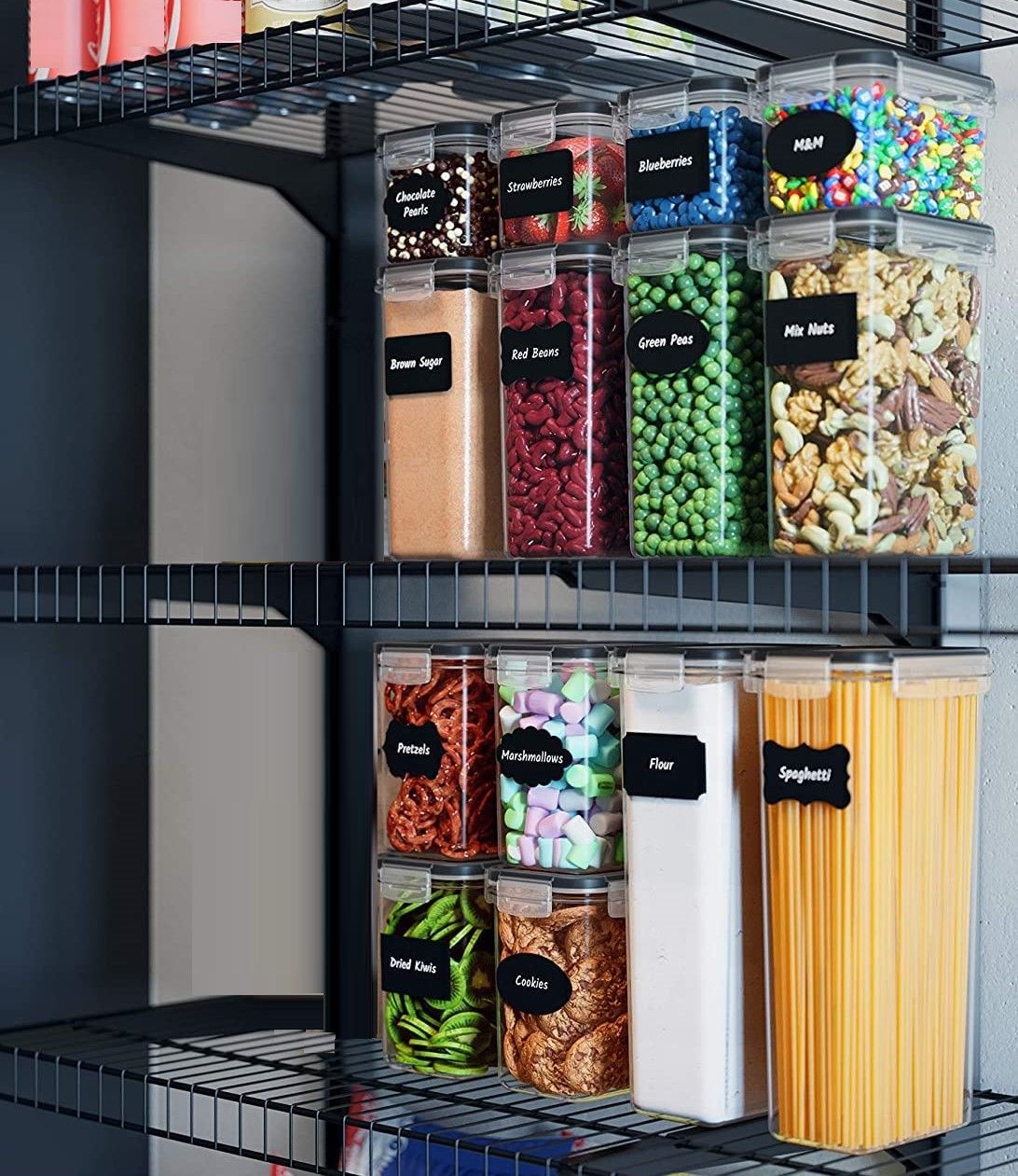 Food Storage: 7 Pieces Plastic BPA Free Food Storage Containers for Kitchen (Black)