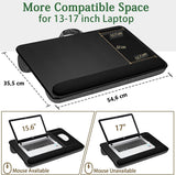 Desks: Portable Laptop Desk with Device Ledge, Mouse Pad and Phone Holder for Home Office (Black, 43cm)