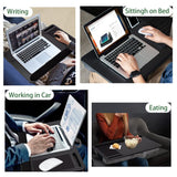 Desks: Portable Laptop Desk with Device Ledge, Mouse Pad and Phone Holder for Home Office (Black, 43cm)