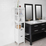 Clothing & Wardrobe Storage: Freestanding Tall Cabinet with Standing Shelves and Drawers