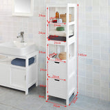 Clothing & Wardrobe Storage: Freestanding Tall Cabinet with Standing Shelves and Drawers
