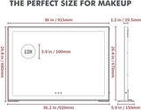 Makeup Mirrors: Large Hollywood Makeup Mirror 3 Modes Lighted and Smart Touch Control (92 x 68 cm)
