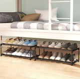 Shoe Storage: 4-Tier Stainless Steel Shoe Rack Storage Organizer to Hold up to 20 Pairs of Shoes (80cm, Black)