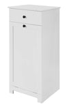 Clothing & Wardrobe Storage: White Bathroom Cabinet with Laundry Basket and Drawer