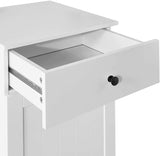 Clothing & Wardrobe Storage: White Bathroom Cabinet with Laundry Basket and Drawer