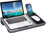 Desks: Portable Laptop Desk with Device Ledge, Mouse Pad and Phone Holder for Home Office (Silver, 40cm)