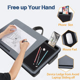 Desks: Portable Laptop Desk with Device Ledge, Mouse Pad and Phone Holder for Home Office (Silver, 40cm)