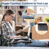 Desks: Portable Laptop Desk with Device Ledge, Mouse Pad and Phone Holder for Home Office (Silver, 40cm)