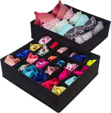 Storage Boxes: 4 Pack Foldable Drawer Dividers Storage Boxes (Black)
