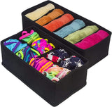 Storage Boxes: 4 Pack Foldable Drawer Dividers Storage Boxes (Black)