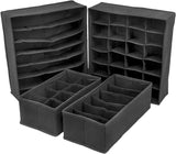 Storage Boxes: 4 Pack Foldable Drawer Dividers Storage Boxes (Black)