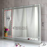 Makeup Mirrors: Hollywood LED Makeup Mirror with Smart Touch Control and 3 Colors Dimmable Light (72 x 56 cm)