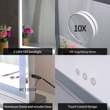 Makeup Mirrors: Hollywood LED Makeup Mirror with Smart Touch Control and 3 Colors Dimmable Light (72 x 56 cm)