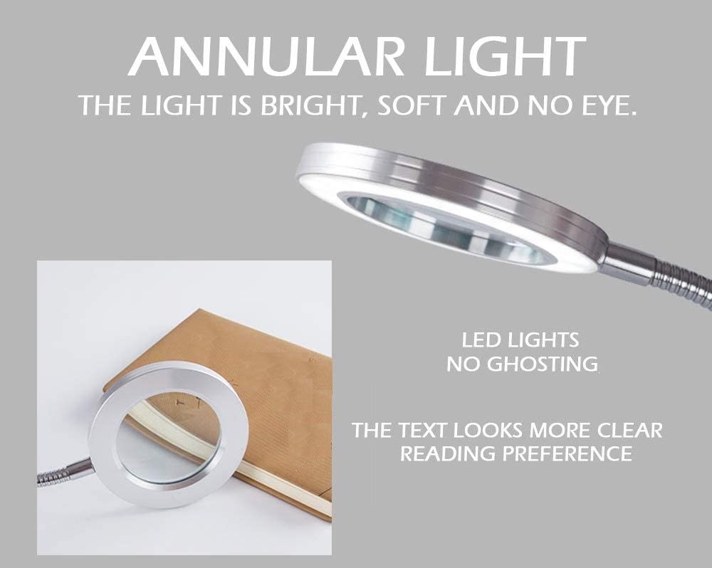 Pens & Pencils: Lighting LED 8X Magnifying Lamp with Metal Clamp 360&deg; Flexible Gooseneck and USB Plug Design for Tattoo, Manicure and Reading