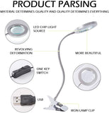 Pens & Pencils: Lighting LED 8X Magnifying Lamp with Metal Clamp 360&deg; Flexible Gooseneck and USB Plug Design for Tattoo, Manicure and Reading